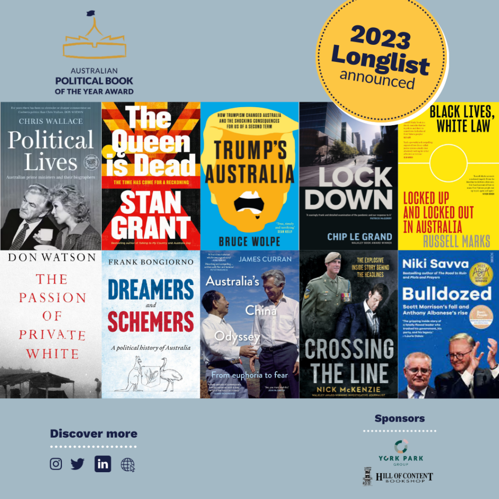 2023 Australian Political Book of the Year Award longlist tile